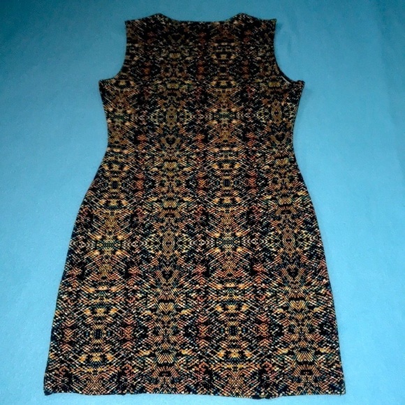 BONGO “Vernice” textured tank midi dress, working double zippers NEW size L - Picture 2 of 8